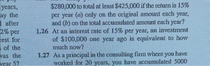 Please Answer 1 26 Using Excel Please Show Each Step 1
