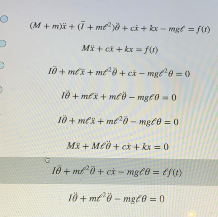 In The System Shown A Cart Of Mass M Slides On A Horizontal Surface With Viscous Friction Of Coefficient C It Is Also 3