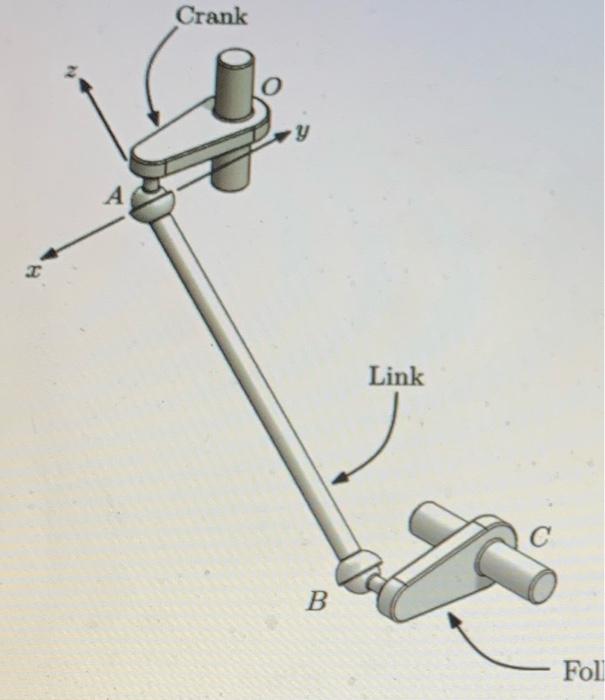 Billy Joe And Bobby Sue Set Out To Analyze The Kinematics Of A Spatial Four Bar Mechanism In The Configuration Shown A 2