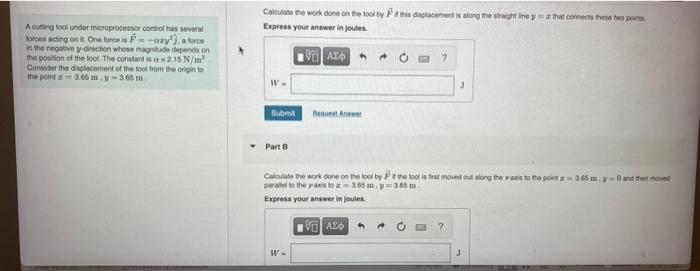 Homework Item 1 104 10 Calculate The Work Done One By The Clementining The Righwycone Por Express Your Answer In Joules 2