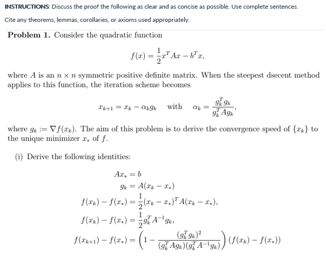 Instructions Discuss The Proof The Following As Clear And As Concise As Possible Use Complete Sentences Cite Any Theo 1
