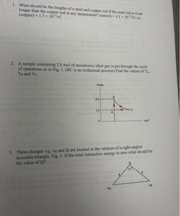 1 What Should Be The Lengths Of A Steel And Copper Rod If The Steel Rod Is 4 Cm Longer Than The Copper Rod At Any Tempe 1