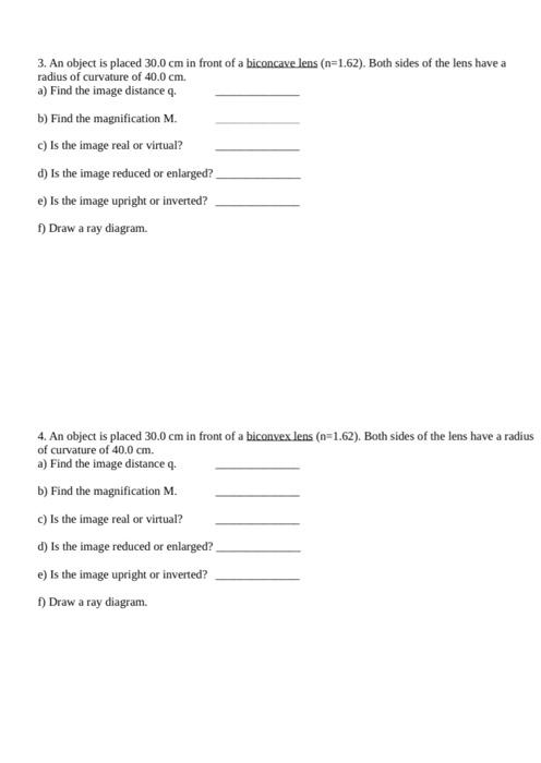 Name Offline Problem 23 Submit Pdf On Blackboard 1 An Object Is Placed 30 0 Cm In Front Of A Concave Mirror With A Rad 2