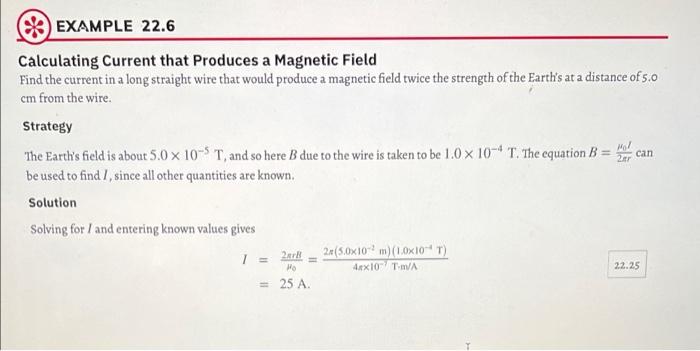 B For Example 22 6 Calculating Current That Produces A Magnetic Field In Section 22 9 Ampere S Law Of The Textbook 3