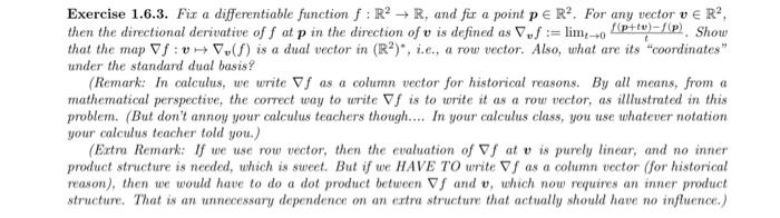Exercise 1 6 3 Fix A Differentiable Function F R2 R And Fit A Point P R For Any Vector V R2 Then The Directio 1