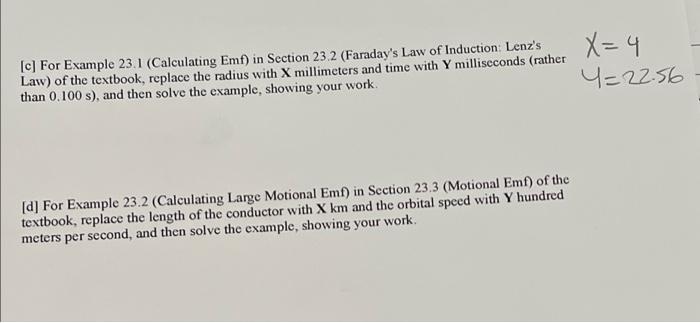 C For Example 23 1 Calculating Emf In Section 23 2 Faraday S Law Of Induction Lenz S Law Of The Textbook Replace 1