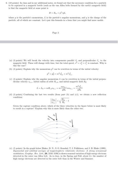 6 18 Points In Clases And In My Additional Notes We Found Out That The Mary Condition For A Particle To Be Captured 1