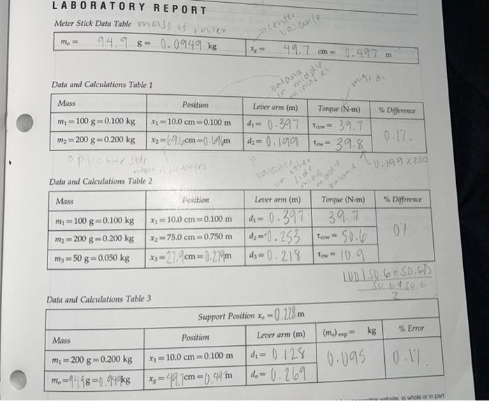 1 Consider The Percentage Difference Between The Tow And The Tow For The First Two Parts Of The Laboratory When Known F 2