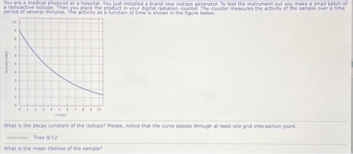 You Are A Medical Physicist At A Hospital You Just Installed A Brand New Isotope Generator To Test The Instrument Out 1