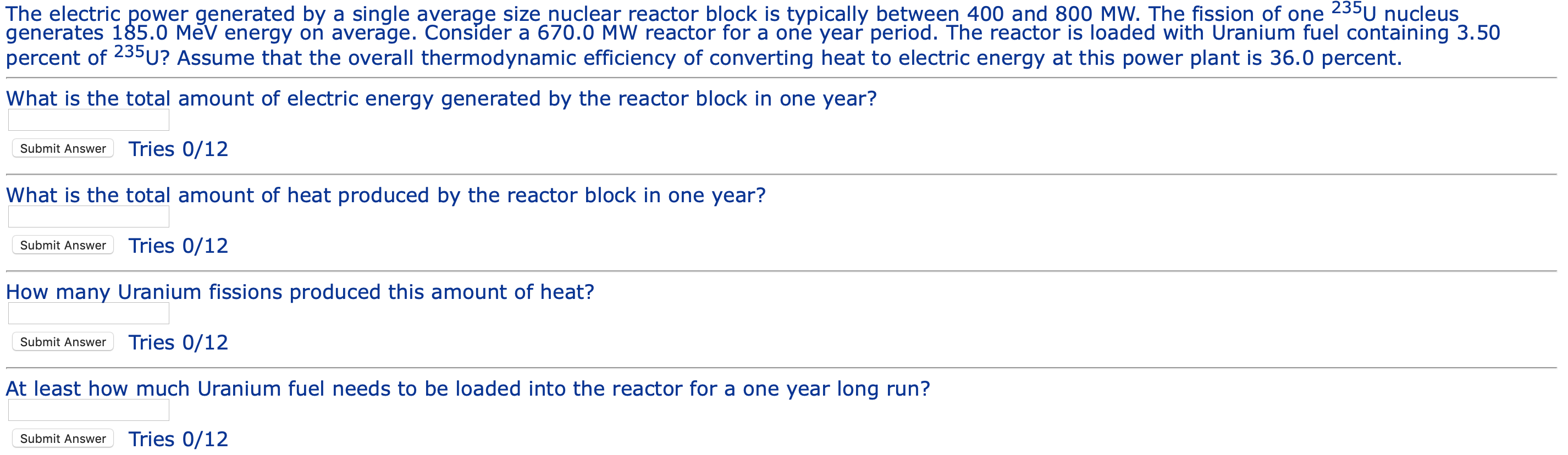 The Electric Power Generated By A Single Average Size Nuclear Reactor Block Is Typically Between 400 And 800 Mw The Fis 1
