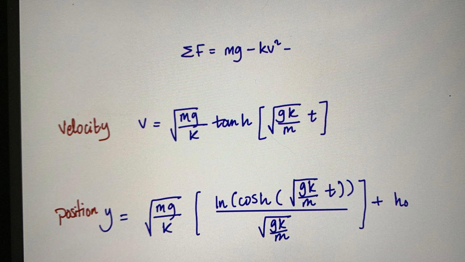 Consider An Ball Mass M Falling From Rest From Height H Above But Close To The Ground Air Resistance To Be Of The F 1