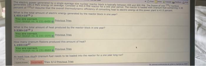 The Electric Power Generated By A Single Average Size Nuclear Reactor Block Is Typically Between 400 And 800 Mw The F 1