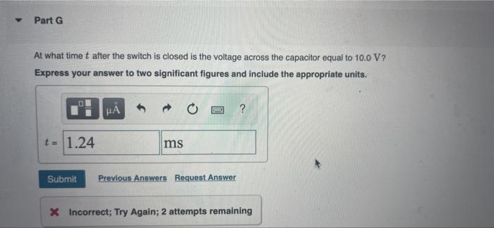 You Set Up The Circuit Shown In Figure 1 Where C 4 40 X 10 6 F At Time T 0 You Close The Switch And Then Measure 6