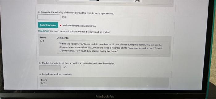 V Part 2 Make A Prediction The First Video In The Set Below Shows A Collision Between A Blowdart And A Low Friction Car 4
