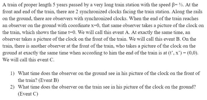 A Train Of Proper Length 5 Years Passed By A Very Long Train Station With The Speed B S At The Front And End Of The Tr 1