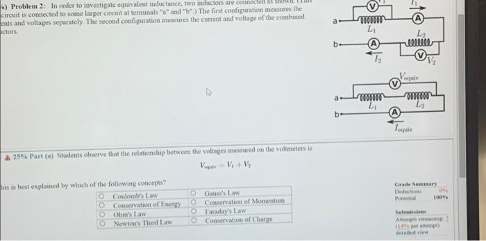 Problem 2 In Order To Investigate Equivalent Inductance Two Inductors Are Connected Circuit Is Connected To Some La 1