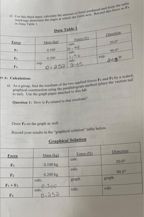 Addition Of Vectors Purpose In This Lab We Check A Special Case Of Newton S Second Law Namely That The Sum Of The Forc 3
