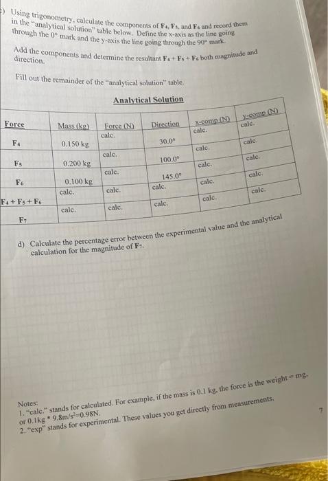 Addition Of Vectors Purpose In This Lab We Check A Special Case Of Newton S Second Law Namely That The Sum Of The Forc 7