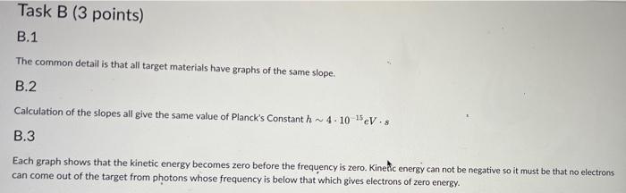 Question B 1 1 Point For Each Of The Target Metals Work With The Intensity And Color To Get Graphs Of The Electron En 2