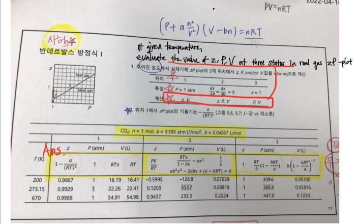About Van Der Vaals Equations According To The Left Side Graph Q1 Status 1 Is When P Pressure 1atm Then Calculate The 2