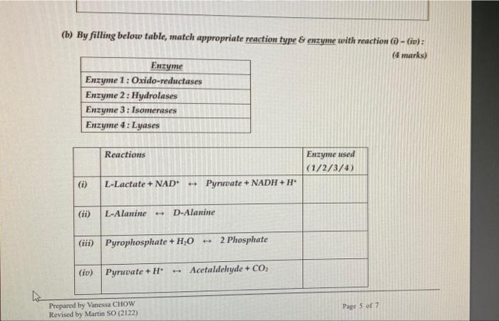 Module Code Title Asd4012 Biochemistry Course Code As114103 Asi14105 May212 12 A 1 Simply List Three Biochemic 2