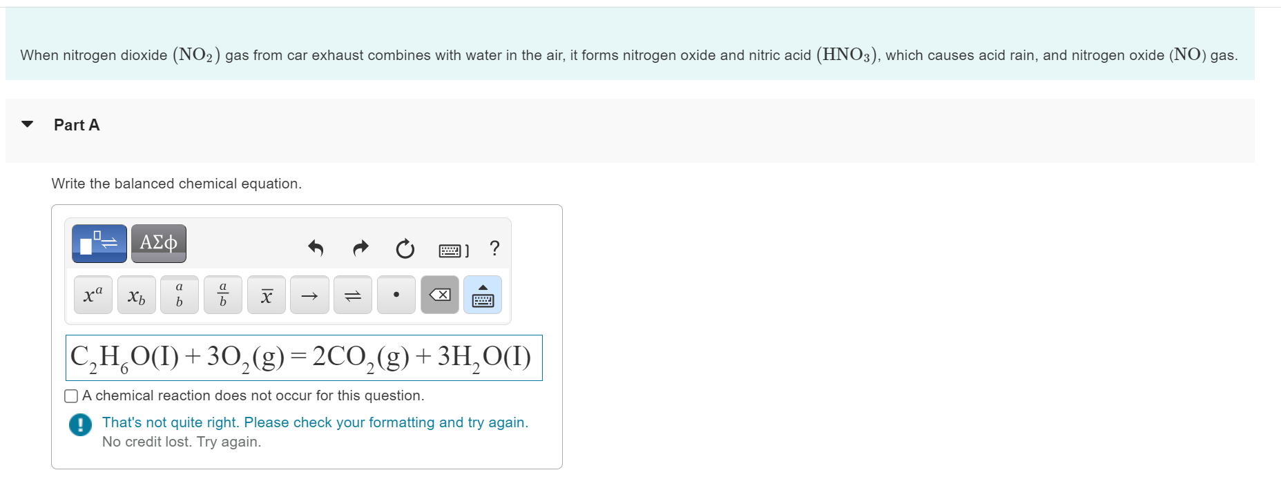 When Nitrogen Dioxide No2 Gas From Car Exhaust Combines With Water In The Air It Forms Nitrogen Oxide And Nitric Acid 1