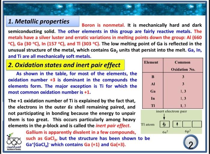 Gallium Is Apparently Divalent In A Few Compounds Such As Gacl But The Structure Has Been Shown To Be Gat Gacl Which 4