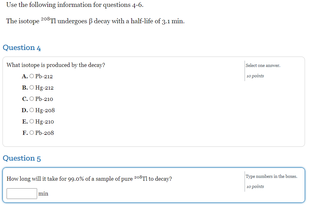 Use The Following Information For Questions 4 6 1
