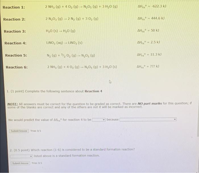 Reaction 1 2 Nha 90 40 4142 1 140 141 Reaction 2 2no 230 00 444 Reaction 3 H00 110 50 Reaction 4 Uno No 4