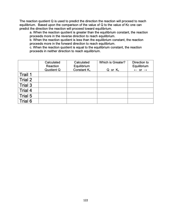 Name Exp 11 Equilibrium Q Work Sheet Pcls Can Be Synthesized From Pci And Cl2 The Chemical Equilibrium Reaction For Th 2