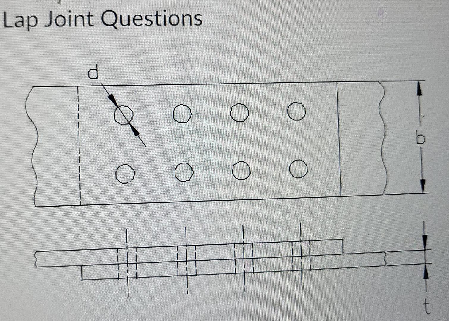 Lap Joint Questions 0 O T The Following Questions All Use This Figure Assume A Bolt Will Be Put In Each Hole The P 1