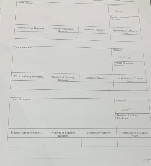Lewis Structures And Molecular Geometry In The Boxes Provided Below Draw The Lewis Structure Of Each Ion Or Molecule Fro 2