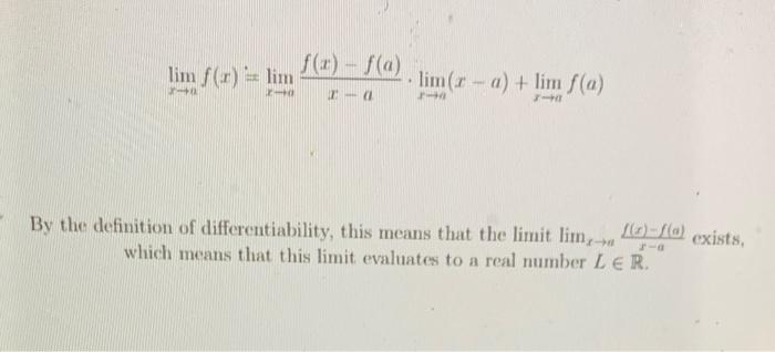 3 Recall The Theorem From Calculus That States If F Is A Function That Is Differentiable At A Point A In Its Domain T 4