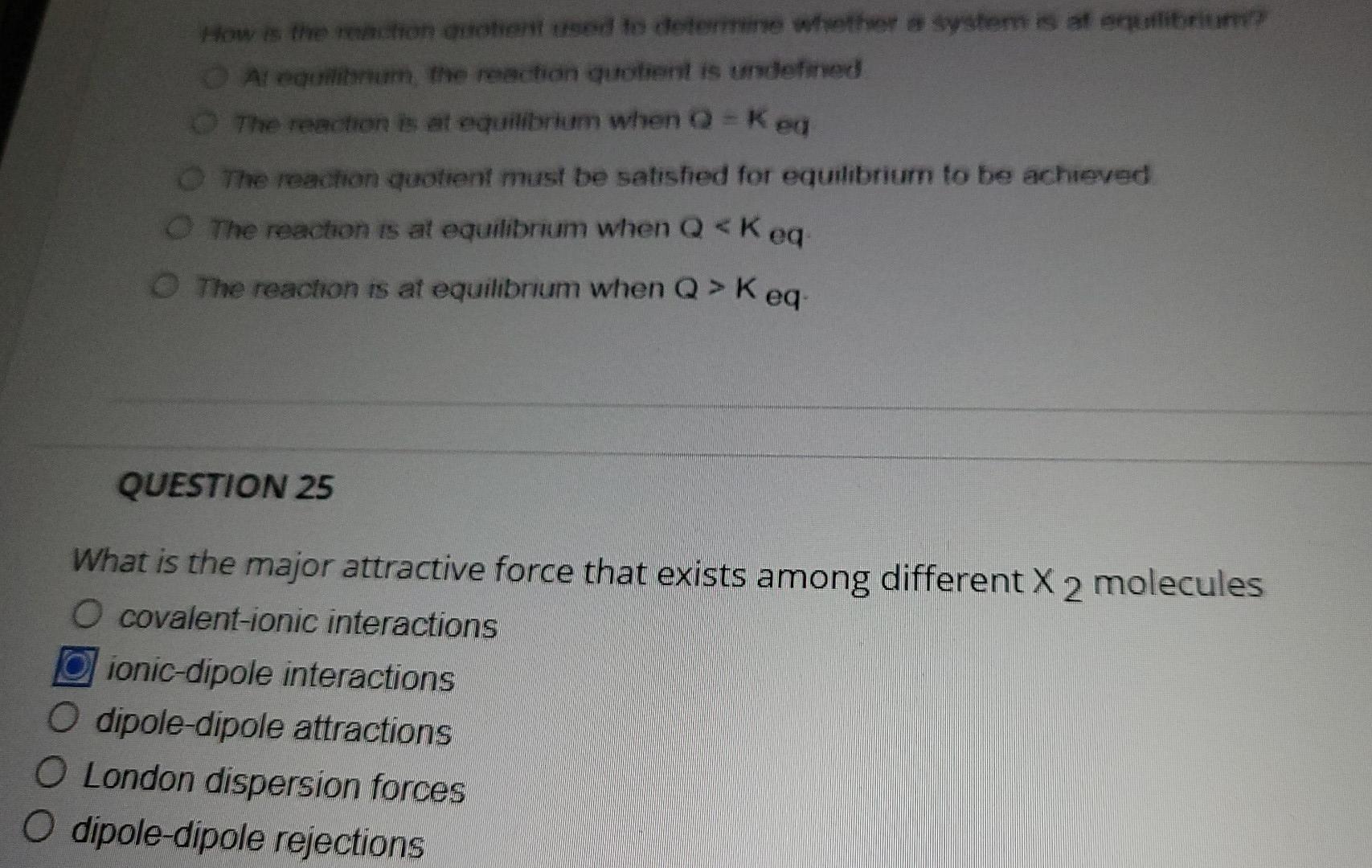 How Is The Action Entred To Determine Whether Systems At En Aequum The Reaction Quotient Is Undefined The Reactions At E 1