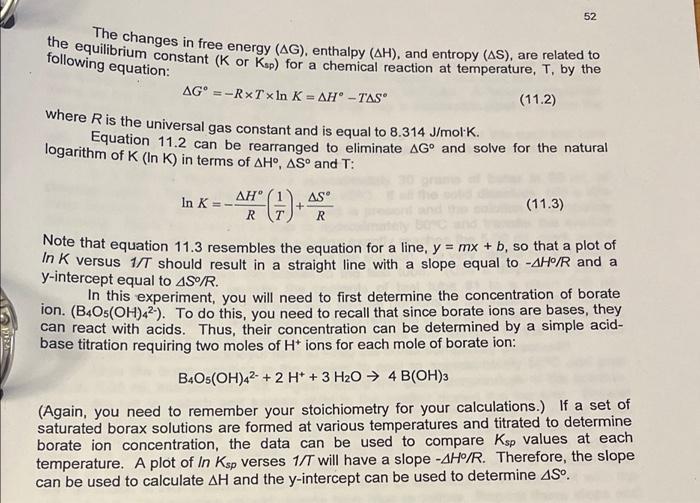 Purpose The Purpose Of This Laboratory Is To Measure The Enthalpy Ah And Entropy As Of The Dissolution Of Borax Sod 3