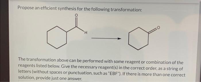 Propose An Efficient Synthesis For The Following Transformation H The Transformation Above Can Be Performed With Some R 1
