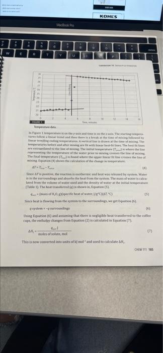 Calculate The Heat Transferred Q Surr Using Equation 5 Specific Heat Of The Water 4 184 J G C 3