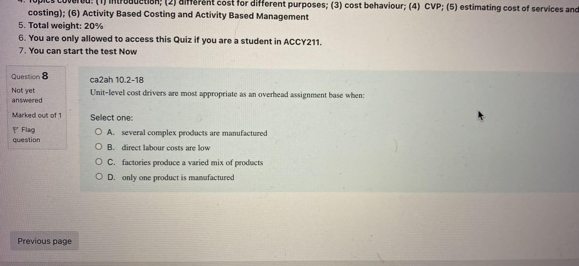 U Thtroduction 2 Different Cost For Different Purposes 3 Cost Behaviour 4 Cvp 5 Osting 6 Activity Based 2