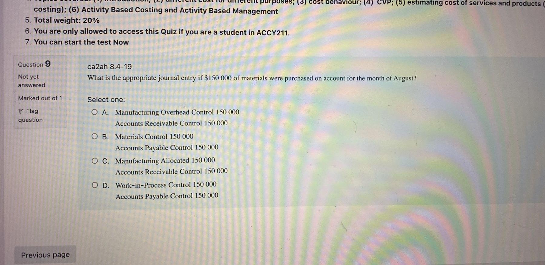 Purposes 3 Cost Behaviour 4 Cvp 5 Estimating Cost Of Services And Products Costing 6 Activity Based Costing 1