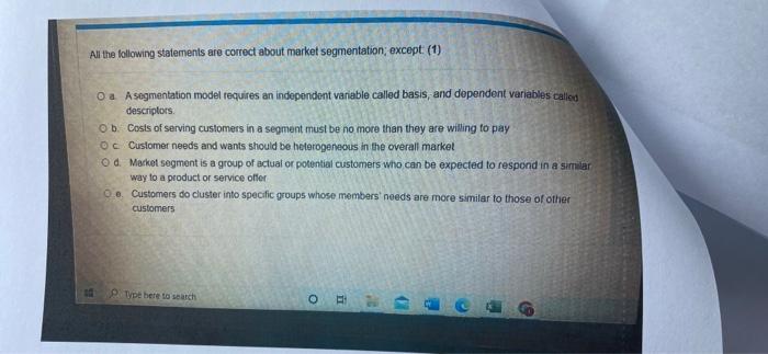 One Of The Following Statements Is Correct About The Customer Holdover Effect Is 1 O A The Asymmetry In Sales Buildu 5