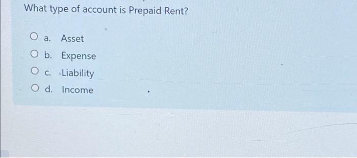 On 35 Fred Select The Account Types For These Items 5 Rent Received In Advances Mortgage Select The Account Types For 5