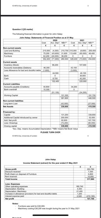 Cinto Condon Question 2 As Marks The Following Financial Information Is Given For Cheap John Halep Statement Of Financ 1