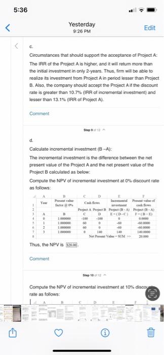 Why Do We Multiply The Present Value Factor 0 With The Incremental Investment To Get The Present Value Of Cash Flows 1