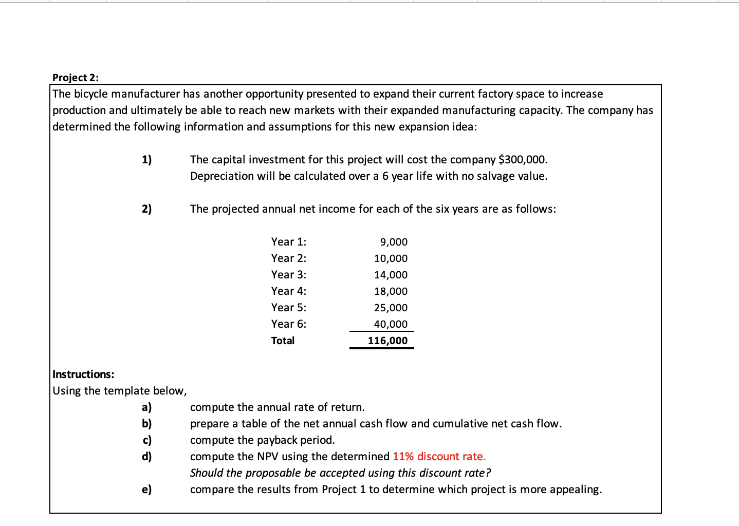 Project 1 A Bicycle Manufacturer Has An Opportunity To Begin Making A New Higher End Model Which Has Additional Feature 3