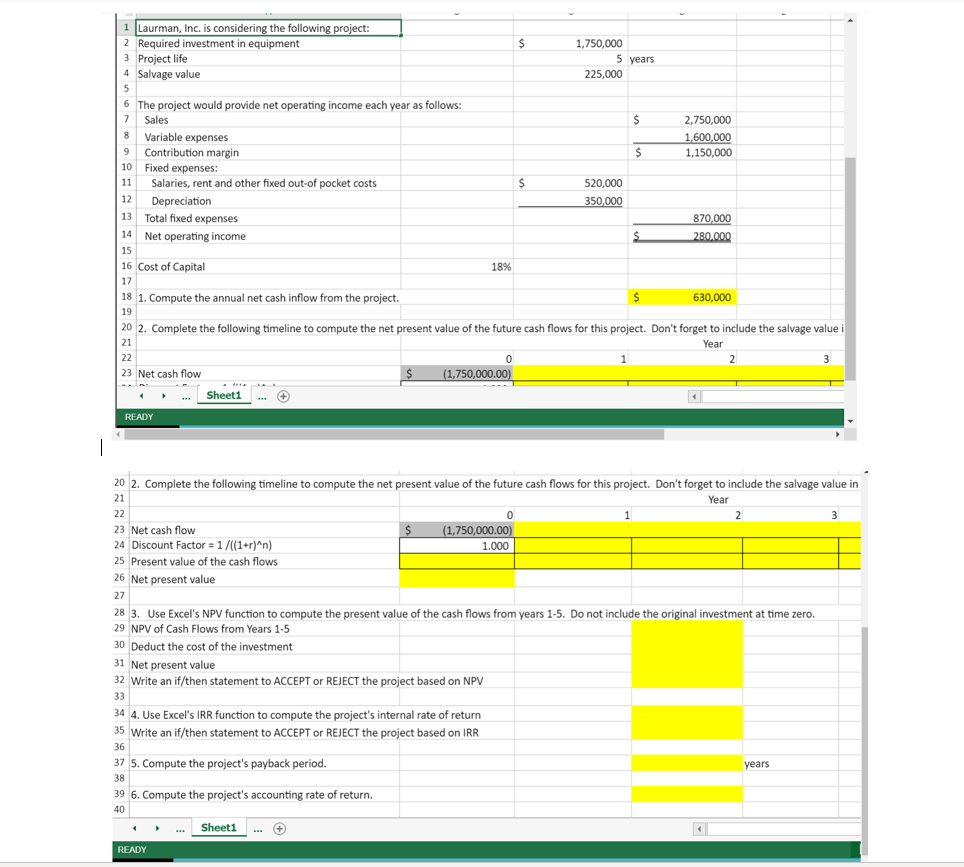 Can You Please Include The Formulas In Excel That You Used 1