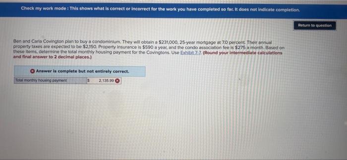 Check My Work Mode This Shows What Is Correct Or Incorrect For The Work You Have Completed So Far It Does Not Indicat 1