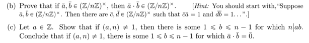 B Prove That If A B E Z Nz Then A Be Z Nz Hint You Should Start With Suppose A Be Z Nz Then There Ar 1