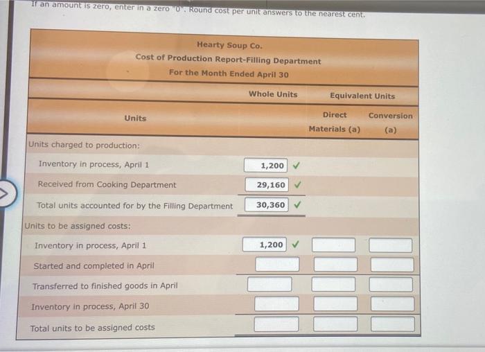 Work In Process Account Data For Two Months Cost Of Production Reports Hearty Soup Co Uses A Process Cost System To Rec 3