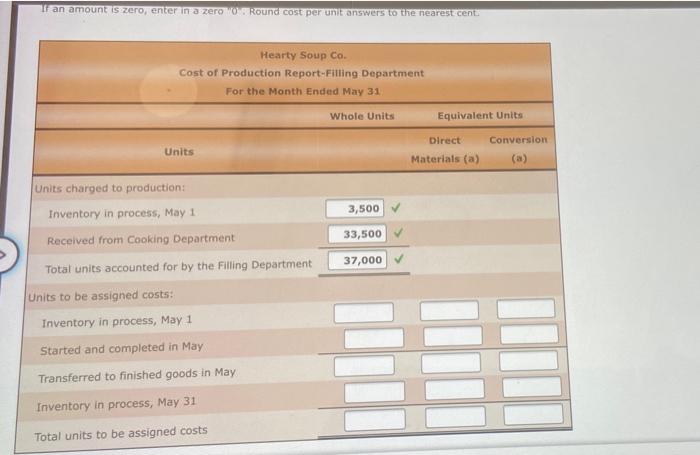 Work In Process Account Data For Two Months Cost Of Production Reports Hearty Soup Co Uses A Process Cost System To Rec 6