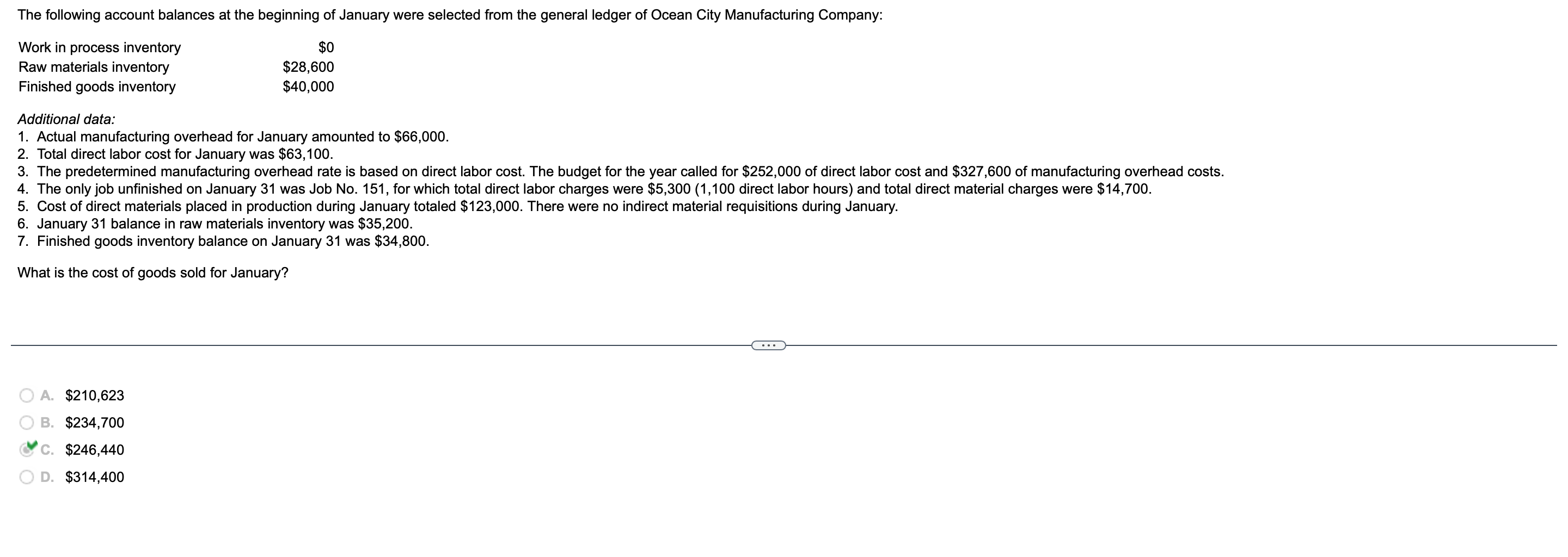 The Following Account Balances At The Beginning Of January Were Selected From The General Ledger Of Ocean City Manufactu 1